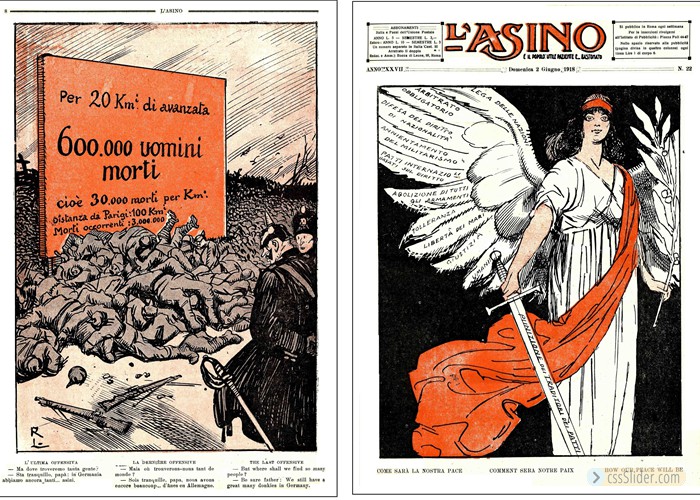 26 mag. 1918, L’ultima offensiva. 2 giu. 1918, Come sarà la nostra pace.