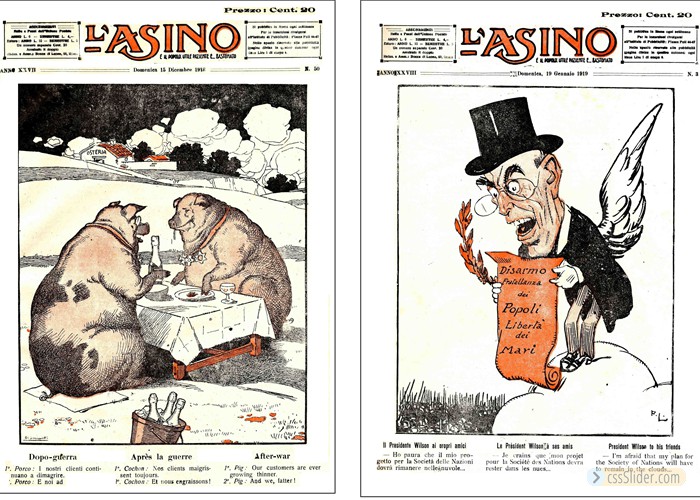 15 dic. 1918, Dopo-guerra. 19 gen. 1919, Il Presidente Wilson ai propri amici.